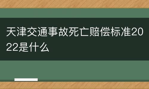天津交通事故死亡赔偿标准2022是什么