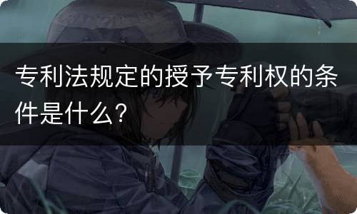 专利法规定的授予专利权的条件是什么?