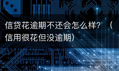 信贷花逾期不还会怎么样？（信用很花但没逾期）