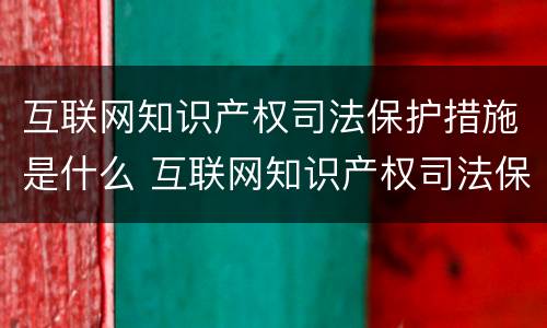 互联网知识产权司法保护措施是什么 互联网知识产权司法保护措施是什么