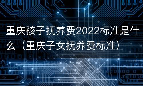 重庆孩子抚养费2022标准是什么（重庆子女抚养费标准）