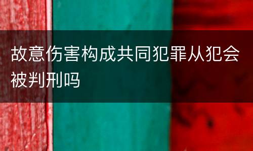 故意伤害构成共同犯罪从犯会被判刑吗