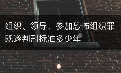 组织、领导、参加恐怖组织罪既遂判刑标准多少年