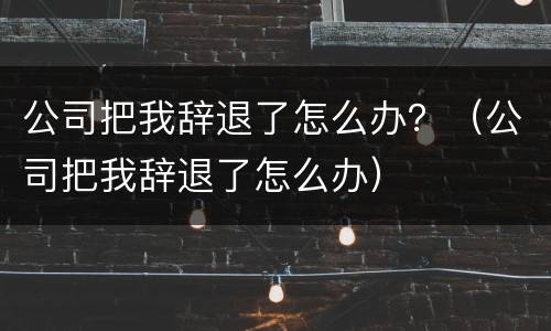 公司把我辞退了怎么办？（公司把我辞退了怎么办）