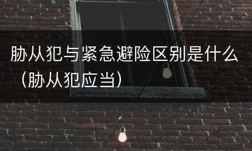 胁从犯与紧急避险区别是什么（胁从犯应当）