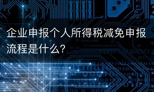 企业申报个人所得税减免申报流程是什么？