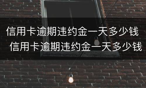 信用卡逾期违约金一天多少钱 信用卡逾期违约金一天多少钱合适