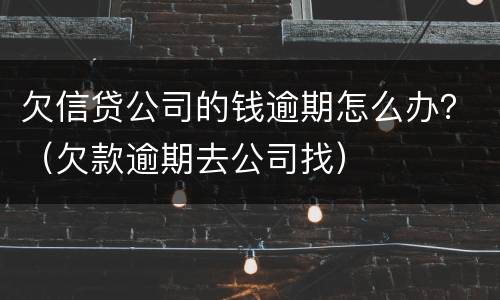 欠信贷公司的钱逾期怎么办？（欠款逾期去公司找）