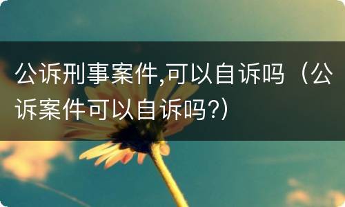 公诉刑事案件,可以自诉吗（公诉案件可以自诉吗?）