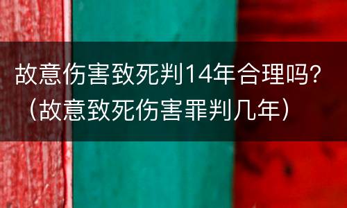 故意伤害致死判14年合理吗？（故意致死伤害罪判几年）
