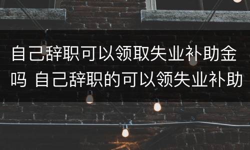 自己辞职可以领取失业补助金吗 自己辞职的可以领失业补助金吗