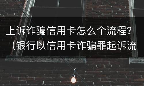 上诉诈骗信用卡怎么个流程？（银行以信用卡诈骗罪起诉流程）