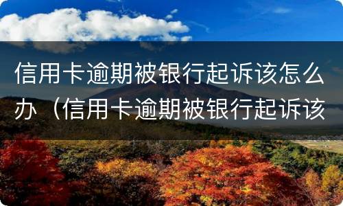 信用卡逾期被银行起诉该怎么办（信用卡逾期被银行起诉该怎么办理）