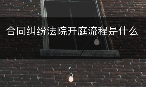 合同纠纷法院开庭流程是什么
