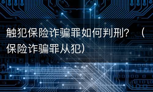 触犯保险诈骗罪如何判刑？（保险诈骗罪从犯）
