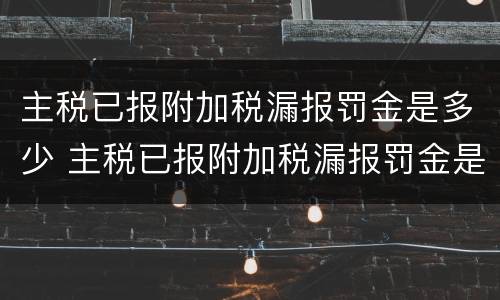 主税已报附加税漏报罚金是多少 主税已报附加税漏报罚金是多少钱