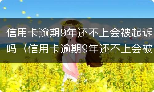 信用卡逾期9年还不上会被起诉吗（信用卡逾期9年还不上会被起诉吗知乎）