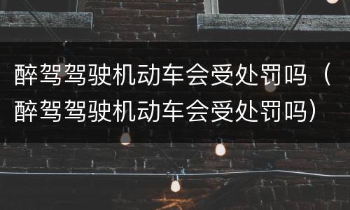醉驾驾驶机动车会受处罚吗（醉驾驾驶机动车会受处罚吗）
