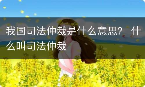 我国司法仲裁是什么意思？ 什么叫司法仲裁