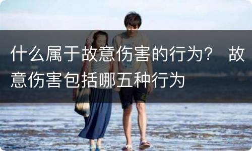 什么属于故意伤害的行为？ 故意伤害包括哪五种行为