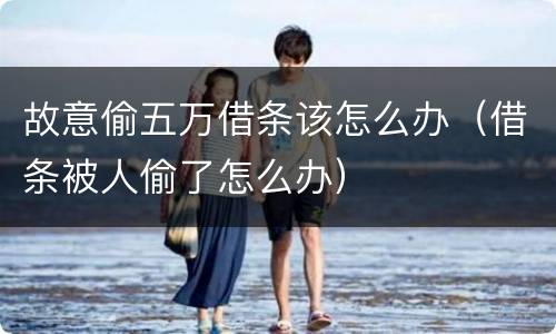 故意偷五万借条该怎么办（借条被人偷了怎么办）