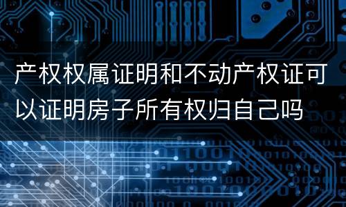 产权权属证明和不动产权证可以证明房子所有权归自己吗