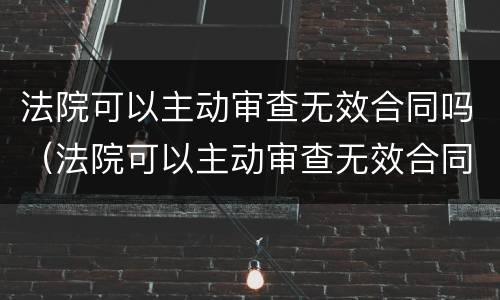 法院可以主动审查无效合同吗（法院可以主动审查无效合同吗知乎）
