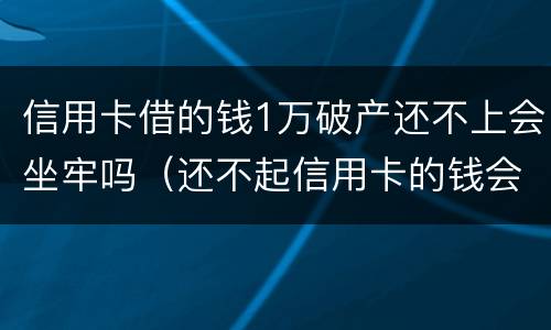 信用卡借的钱1万破产还不上会坐牢吗（还不起信用卡的钱会坐牢吗）