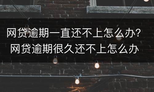 网贷逾期一直还不上怎么办？ 网贷逾期很久还不上怎么办