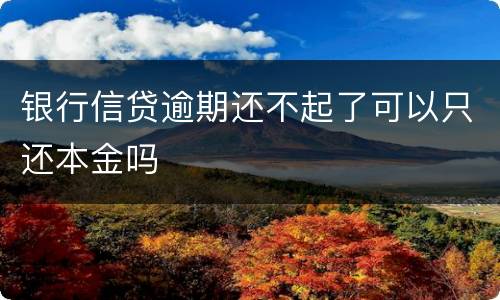 银行信贷逾期还不起了可以只还本金吗
