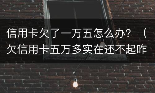 信用卡欠了一万五怎么办？（欠信用卡五万多实在还不起咋办）