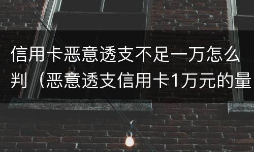信用卡恶意透支不足一万怎么判（恶意透支信用卡1万元的量刑标准）