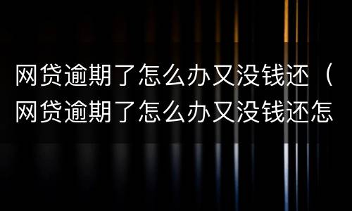 网贷逾期了怎么办又没钱还（网贷逾期了怎么办又没钱还怎么委托）