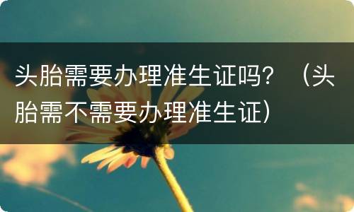 头胎需要办理准生证吗？（头胎需不需要办理准生证）