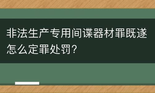 非法生产专用间谍器材罪既遂怎么定罪处罚?