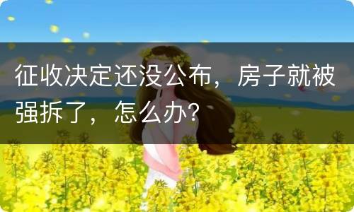 征收决定还没公布，房子就被强拆了，怎么办？