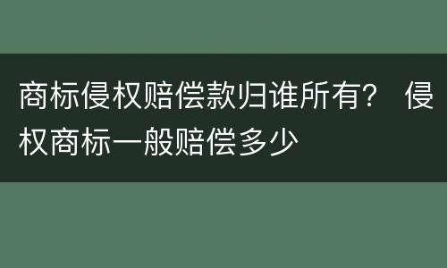 商标侵权赔偿款归谁所有？ 侵权商标一般赔偿多少