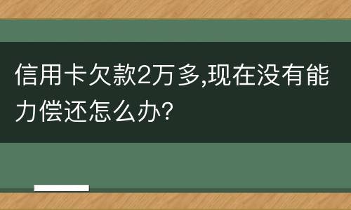 信用卡欠款2万多,现在没有能力偿还怎么办？