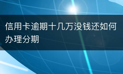 信用卡逾期十几万没钱还如何办理分期