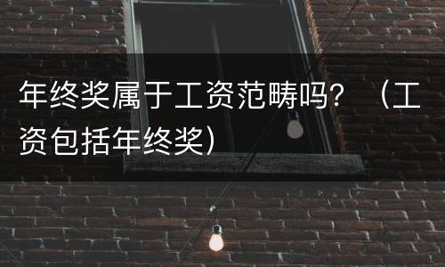 年终奖属于工资范畴吗？（工资包括年终奖）