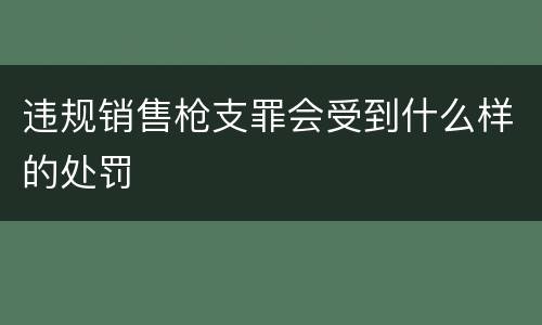 违规销售枪支罪会受到什么样的处罚