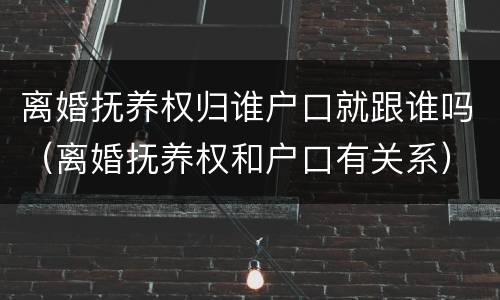 离婚抚养权归谁户口就跟谁吗（离婚抚养权和户口有关系）
