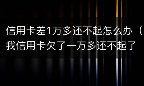 信用卡差1万多还不起怎么办（我信用卡欠了一万多还不起了怎么办）