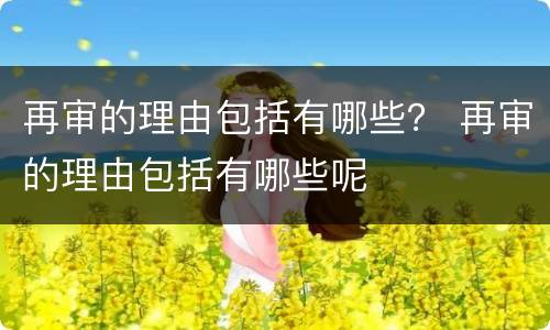 再审的理由包括有哪些？ 再审的理由包括有哪些呢