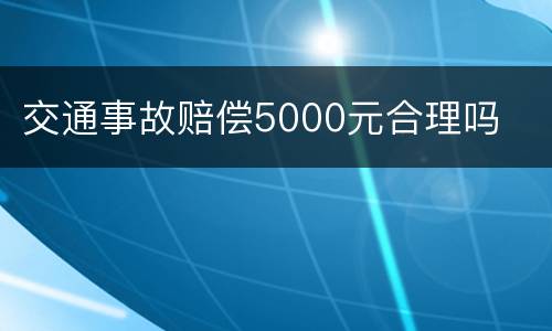 交通事故赔偿5000元合理吗