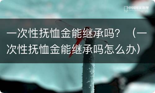 一次性抚恤金能继承吗？（一次性抚恤金能继承吗怎么办）
