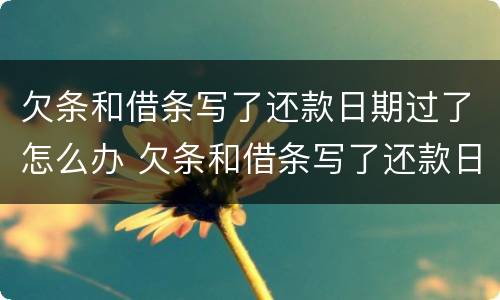 欠条和借条写了还款日期过了怎么办 欠条和借条写了还款日期过了怎么办呢