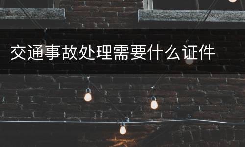 交通事故处理需要什么证件
