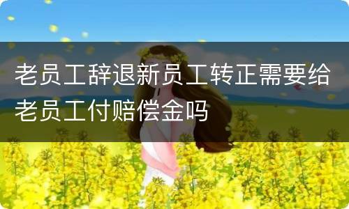 老员工辞退新员工转正需要给老员工付赔偿金吗