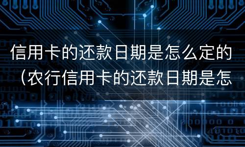 信用卡的还款日期是怎么定的（农行信用卡的还款日期是怎么定的）